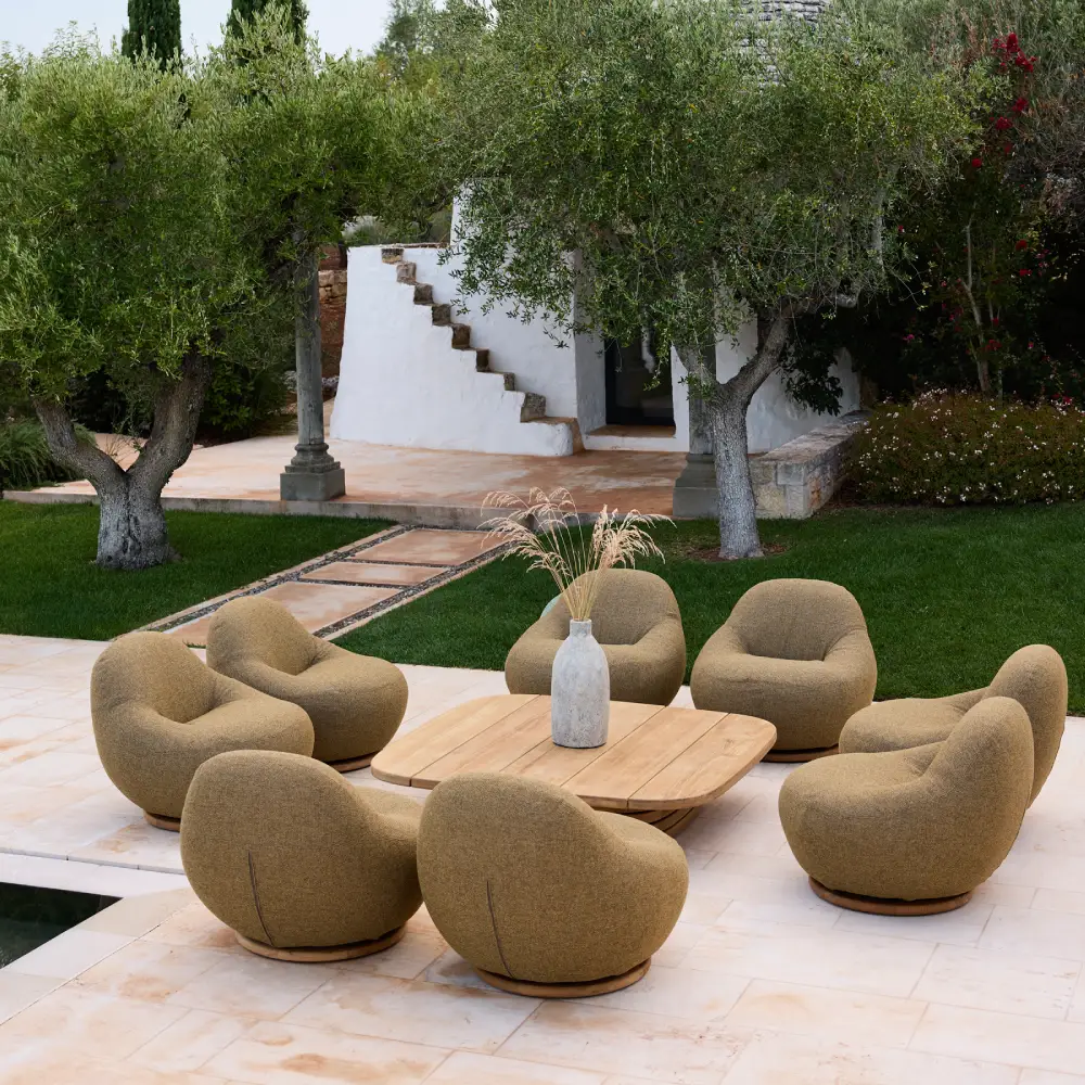 Mellow sohvapöytärunko kvadratisk f/bordsskiva 144x144 cm Teak