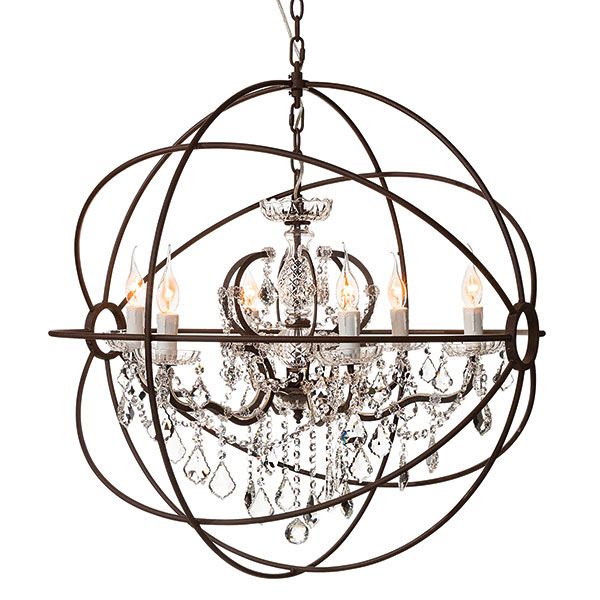 Kristallikruunu Rome antiikki ruoste 80 cm Artwood