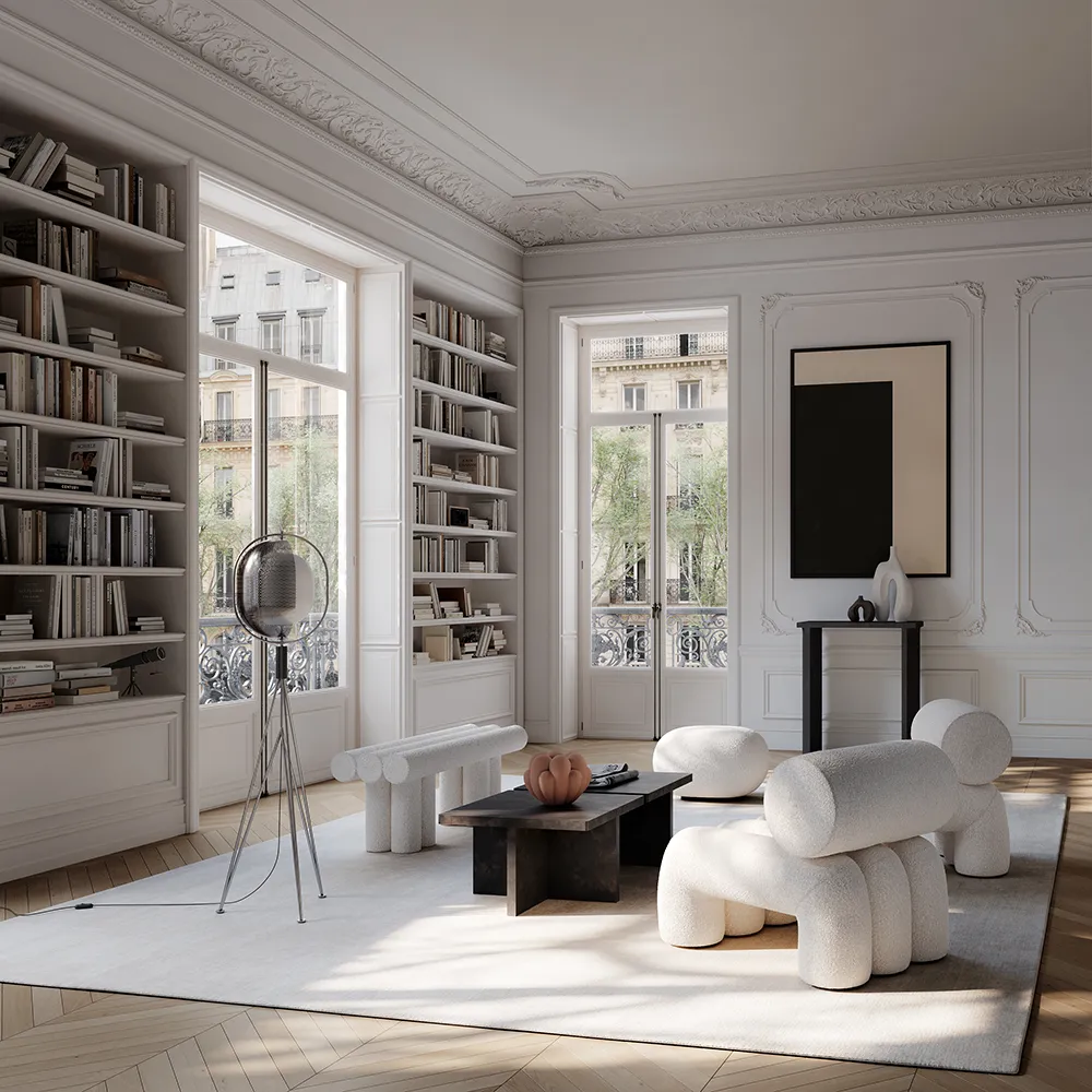 Foku-nojatuoli - Luonnonvalkoinen