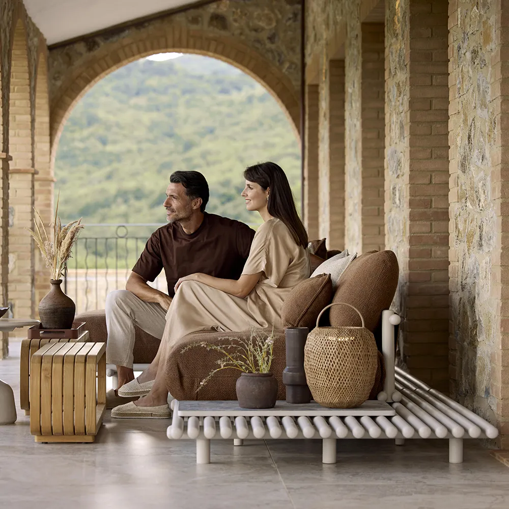 Sticks divaanisohva Alu/umber brown