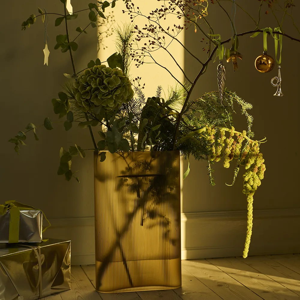 Ridge Maljakko H: 35 cm Light Blue Frosted