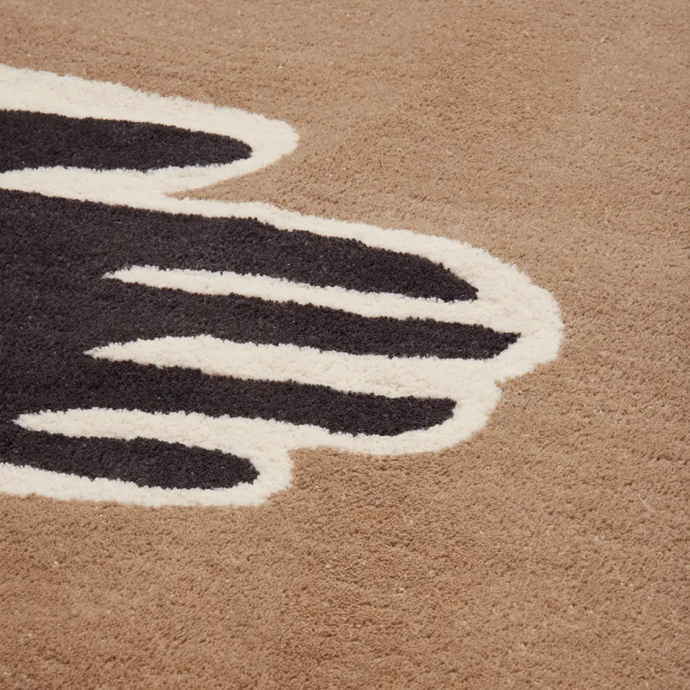 Pose tuftattu matto 200x300 cm - Tumma kahvi/Luonnonvalkoinen