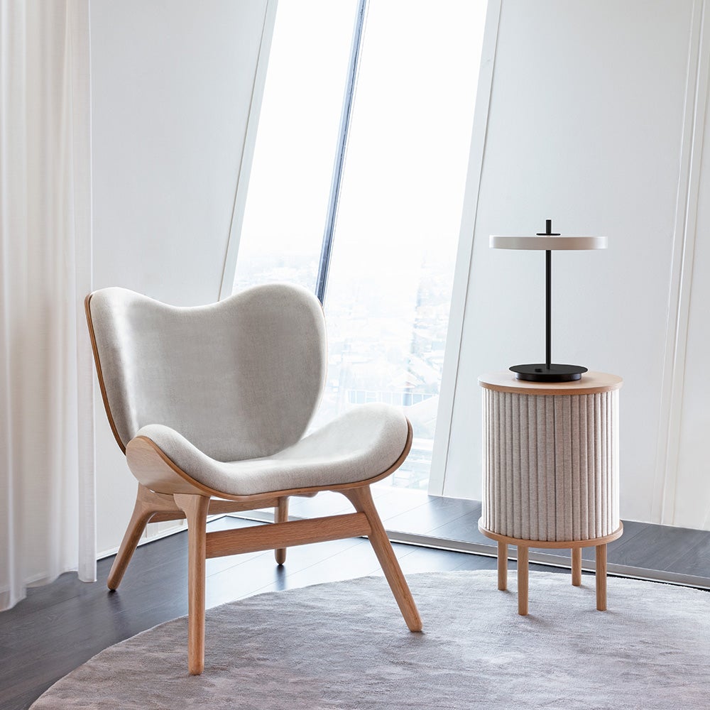 Asteria Pöytävalaisin Ø 31 cm Pearl White/Black Stem