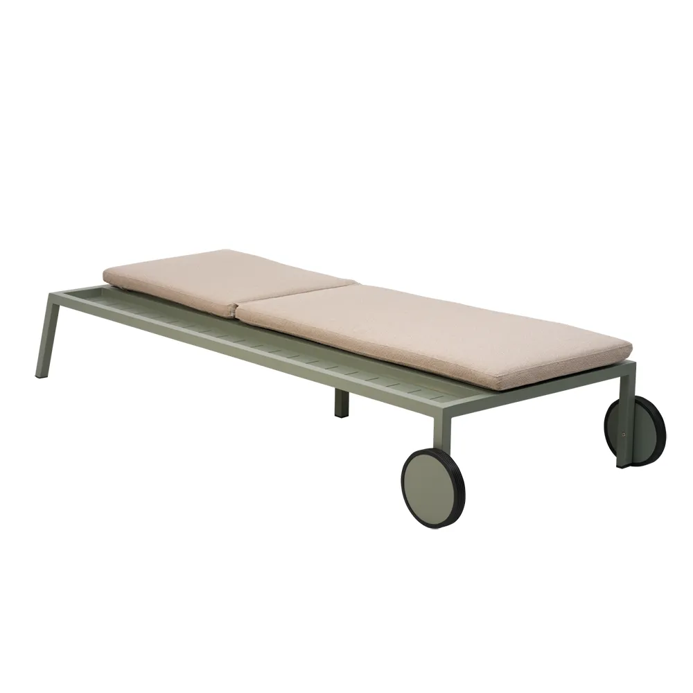 2-pakkus Samvaro aurinkotuoli  Dusty green / Teddy beige