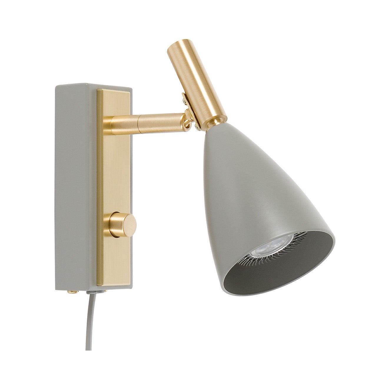Frank 2.0 seinävalaisin Varmgrå/messinki Mr16 sis. lamppu