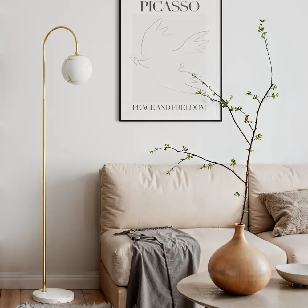 Bellagio lattiavalaisin K163cm messinki/valkoinen