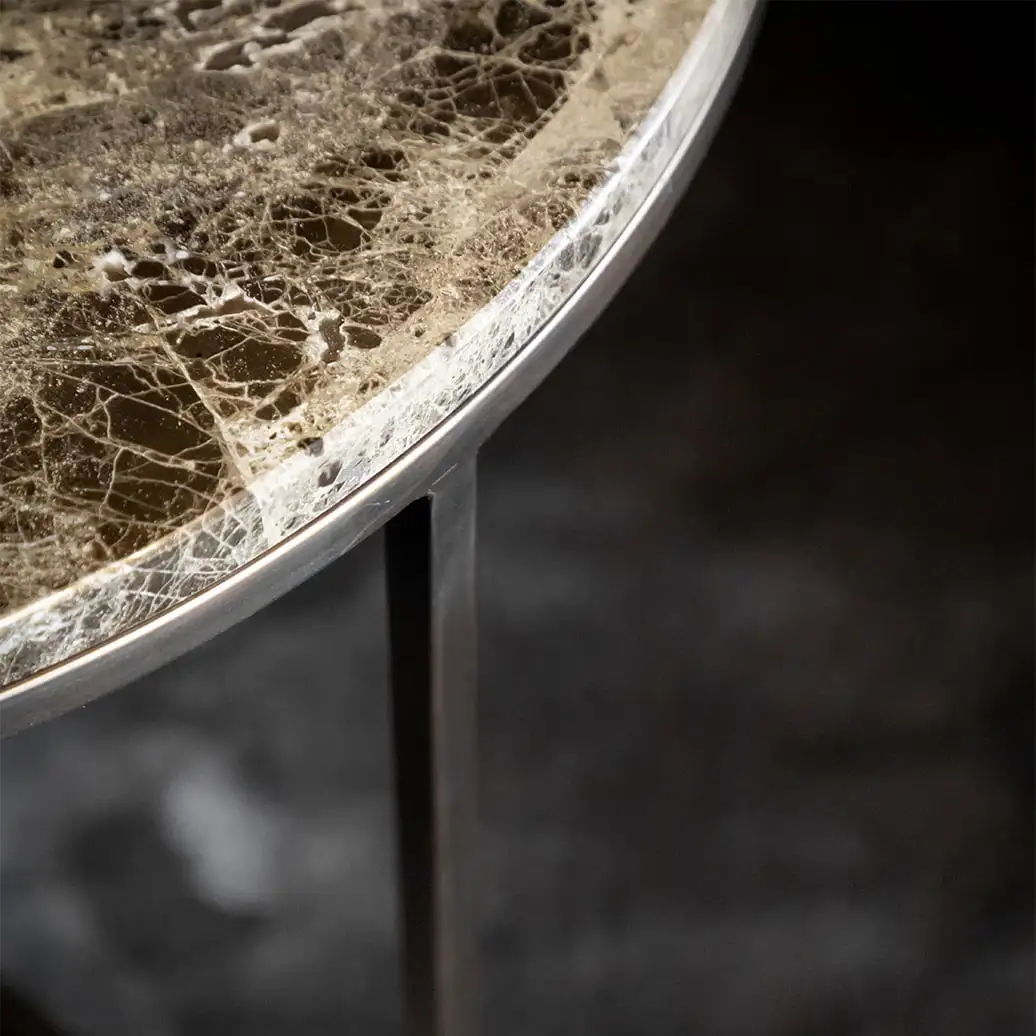 Cedes sohvapöytä ruskea marmori Ø 100 cm Artwood