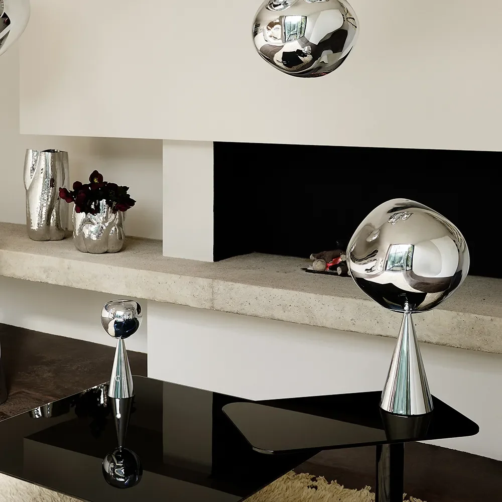 MeltPöytälamppu Silver/Silver LED