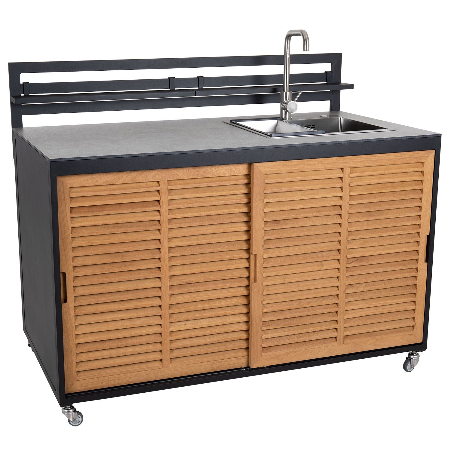 Fornax ulkokeittiö osa pesuallas/hana musta/harmaa Brafab