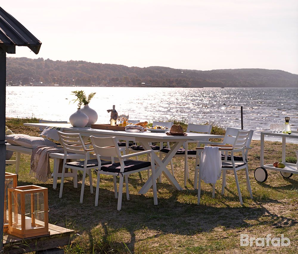 Hillmond pöytä 100 x 160-220 cm valkoinen Brafab