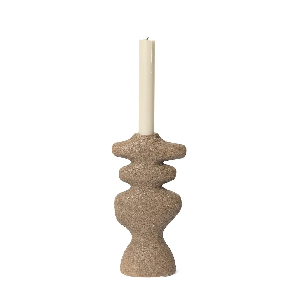 Yara Candle Holder - Large - Dark Sand
