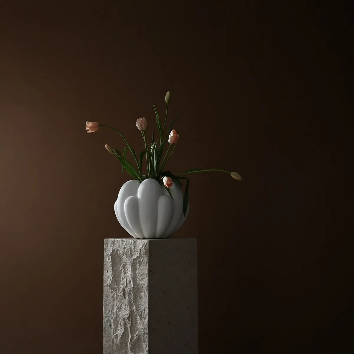 Käsintehty maljakko Bloom Mini Bone White H27 cm