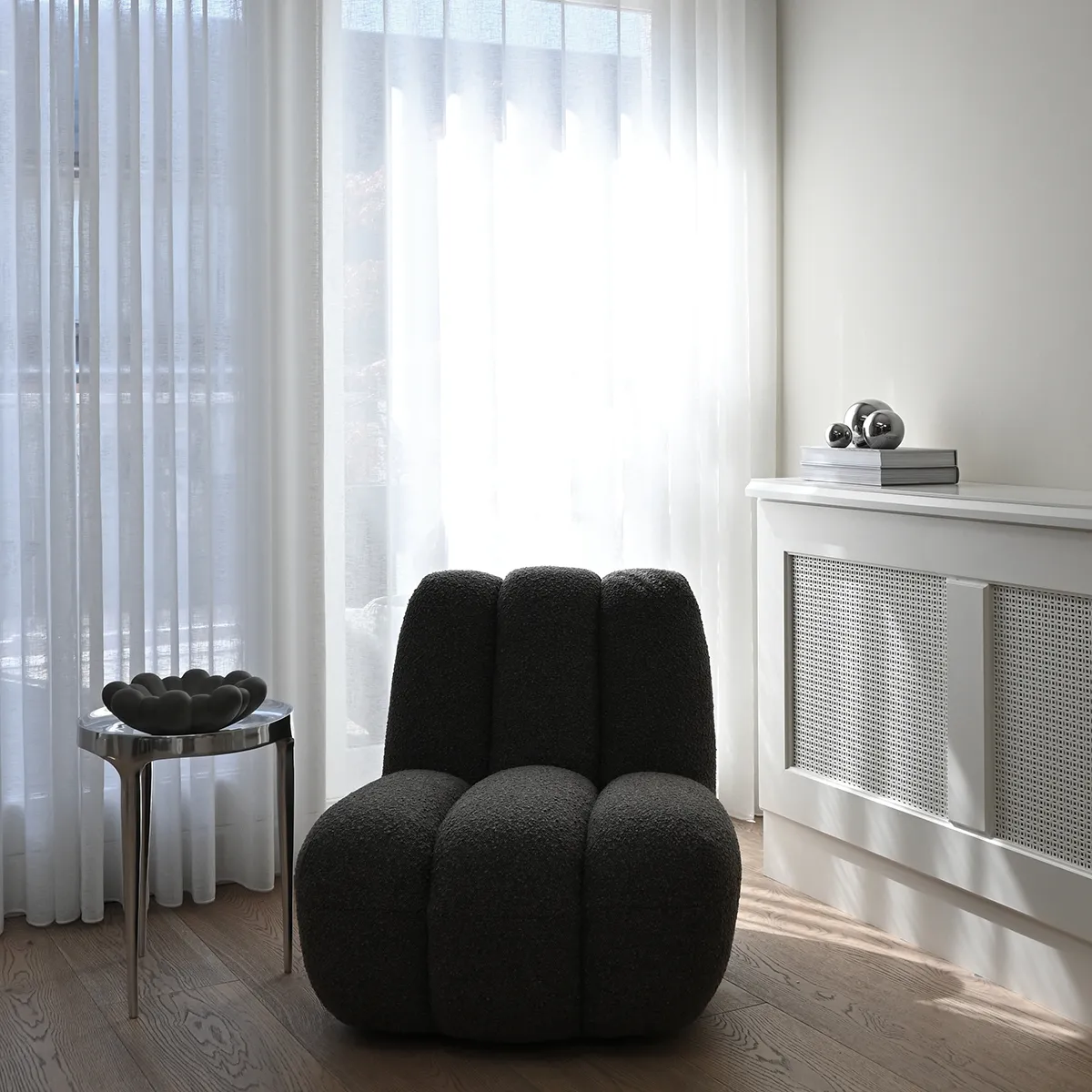 Käsintehty koristekulho Bloom Dark Grey Ø 28,5 cm