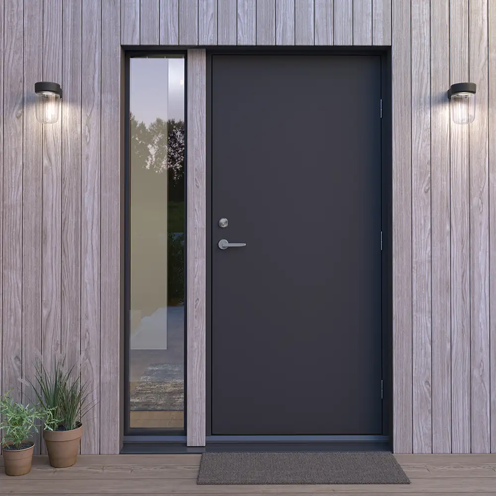 Moon seinävalaisin IP44 svartstruktur LED