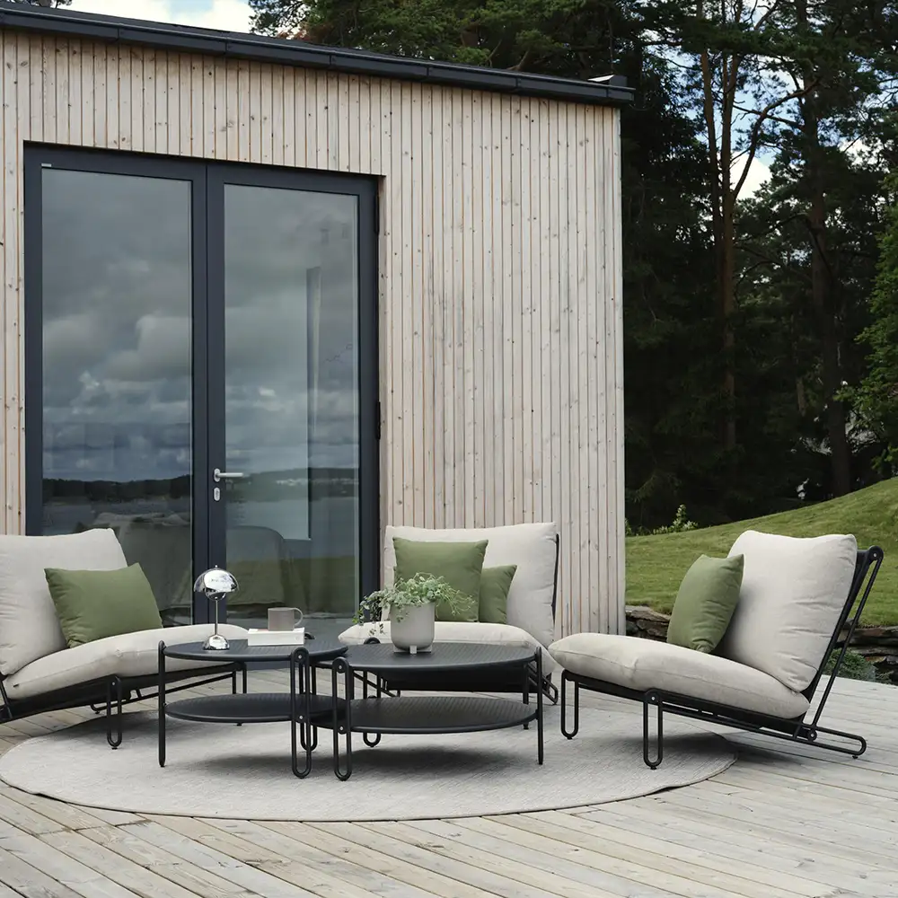 Blixt nojatuoli musta pehmusteella Brafab