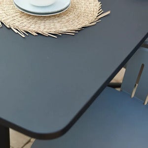  Pöytälevy 130x75 cm Lava harmaa, alumiini