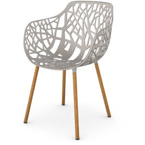 Forest Käsinojallinen tuoli Iroko/Powder Grey