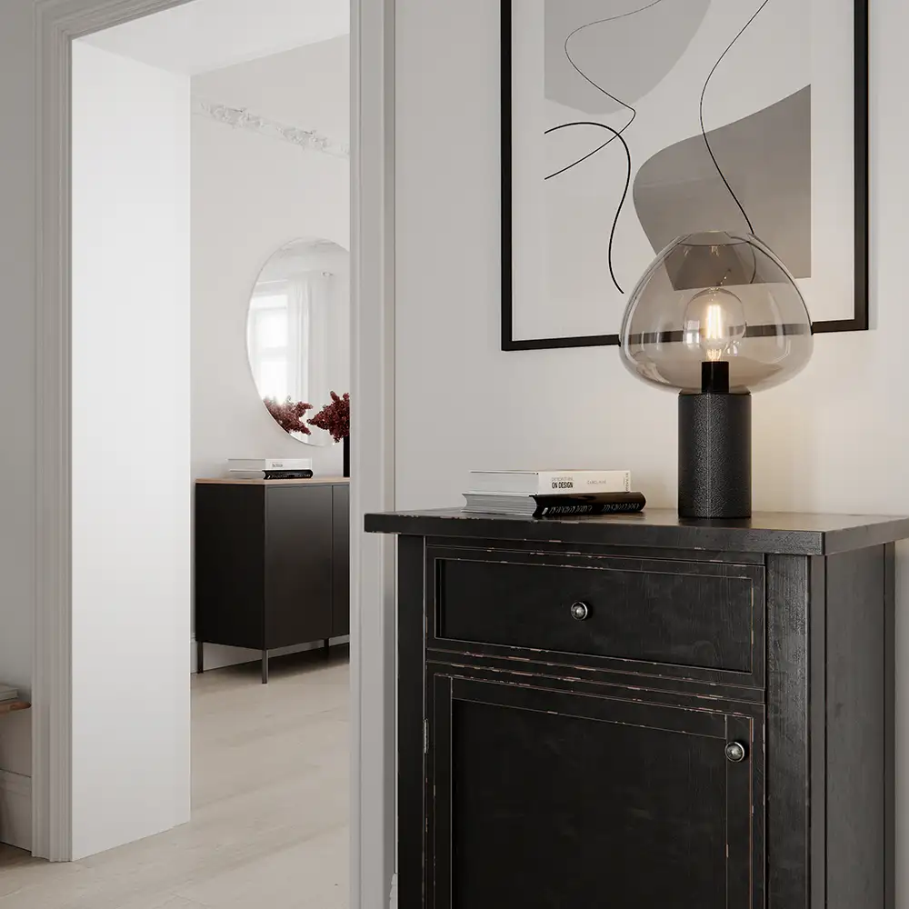 Cozy Pöytävalaisin Musta/Harmaa