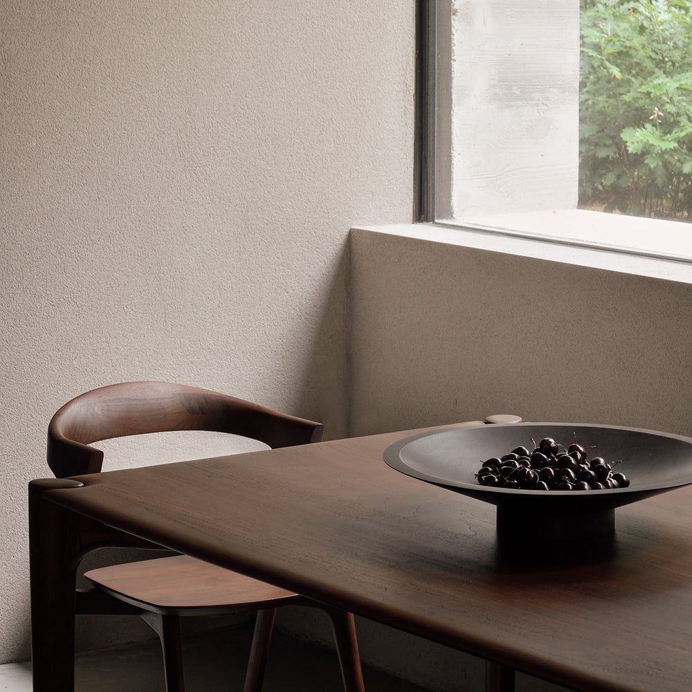 PI Ruokapöytä 80x140 cm Ruskea lakattu teakki