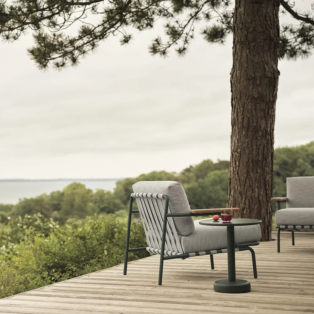 Linear Steel Sohvapöytä Ø42 cm Anthracite Black 