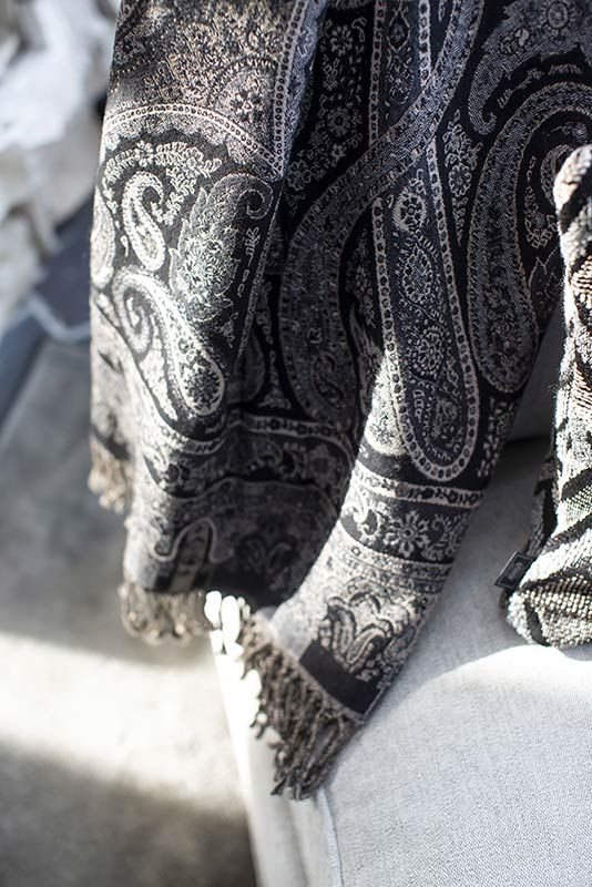 Eroz-torkkupeitto paisley tummanharmaa