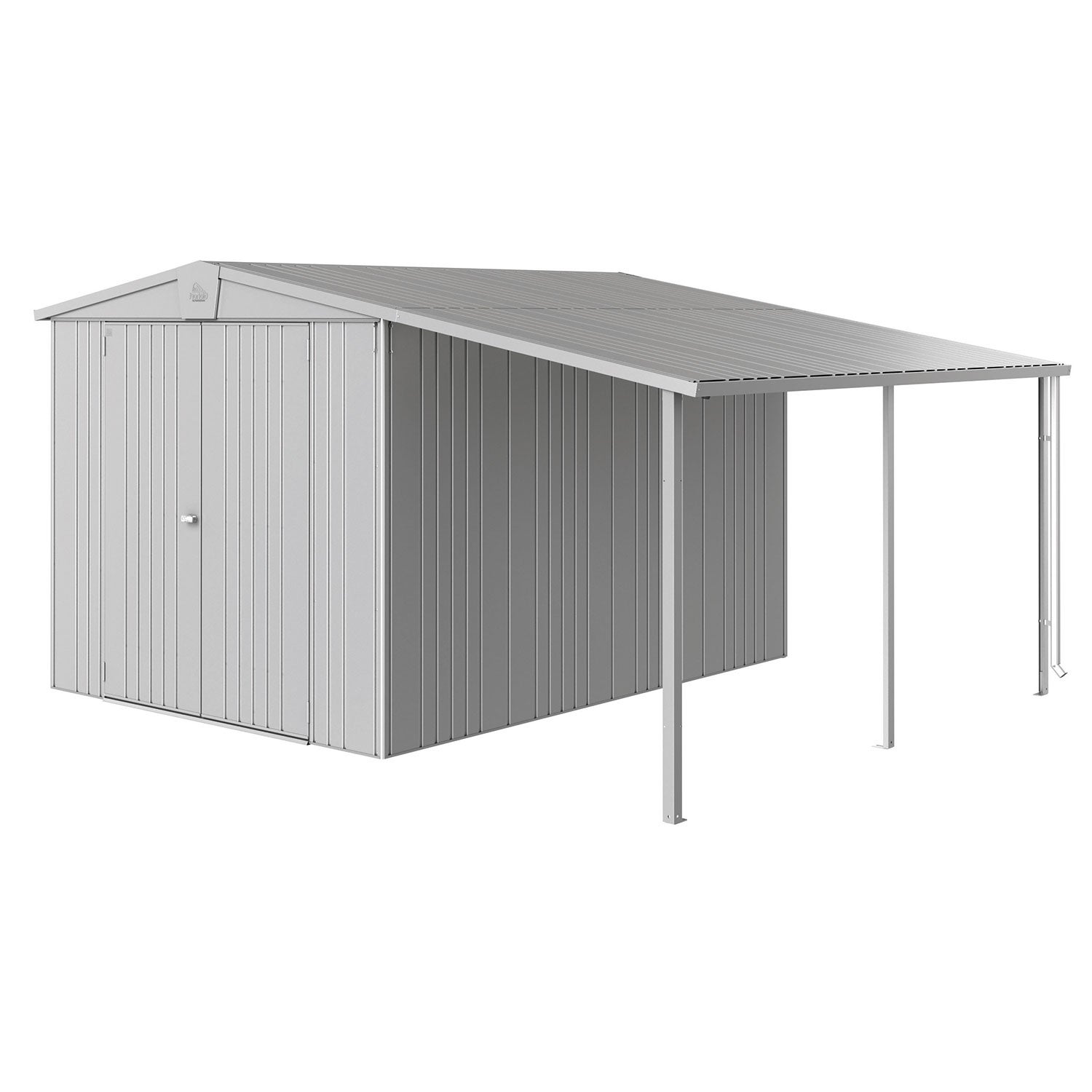 Europa sivukatos puutarhavarasto koko 67 metallic hopea