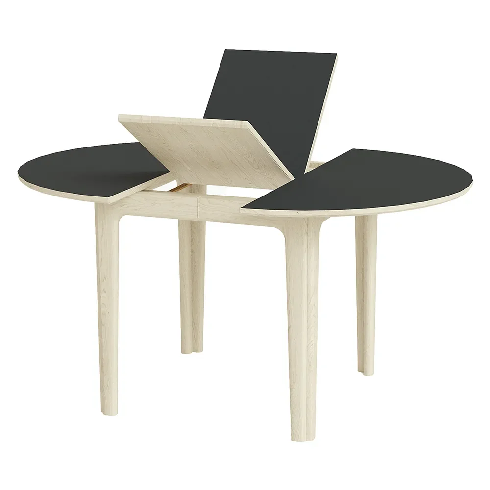 SM111 Ruokapöytä Tammi Valkoinen öljy/Musta Nanolaminaatti