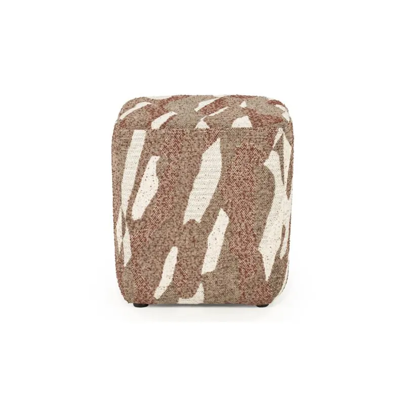 By-Boo, Pouf Rytm small - red 43x43x46 cm