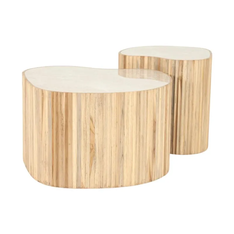 Nice (set of 2) 60x60x37 cm / 42x42x42 cm tiikki luonnonvärinen