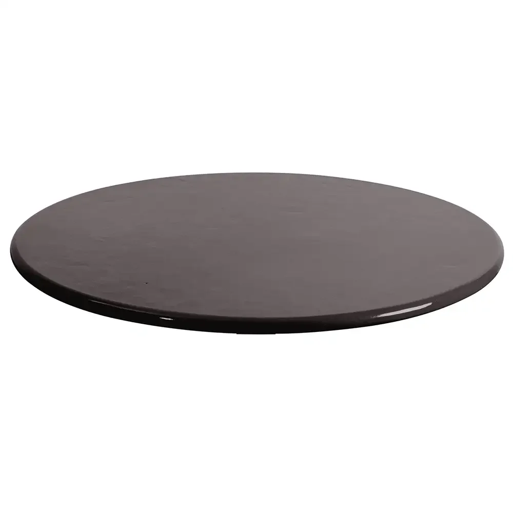 70 cm Pöytälevy laavakivi lasitettu musta 