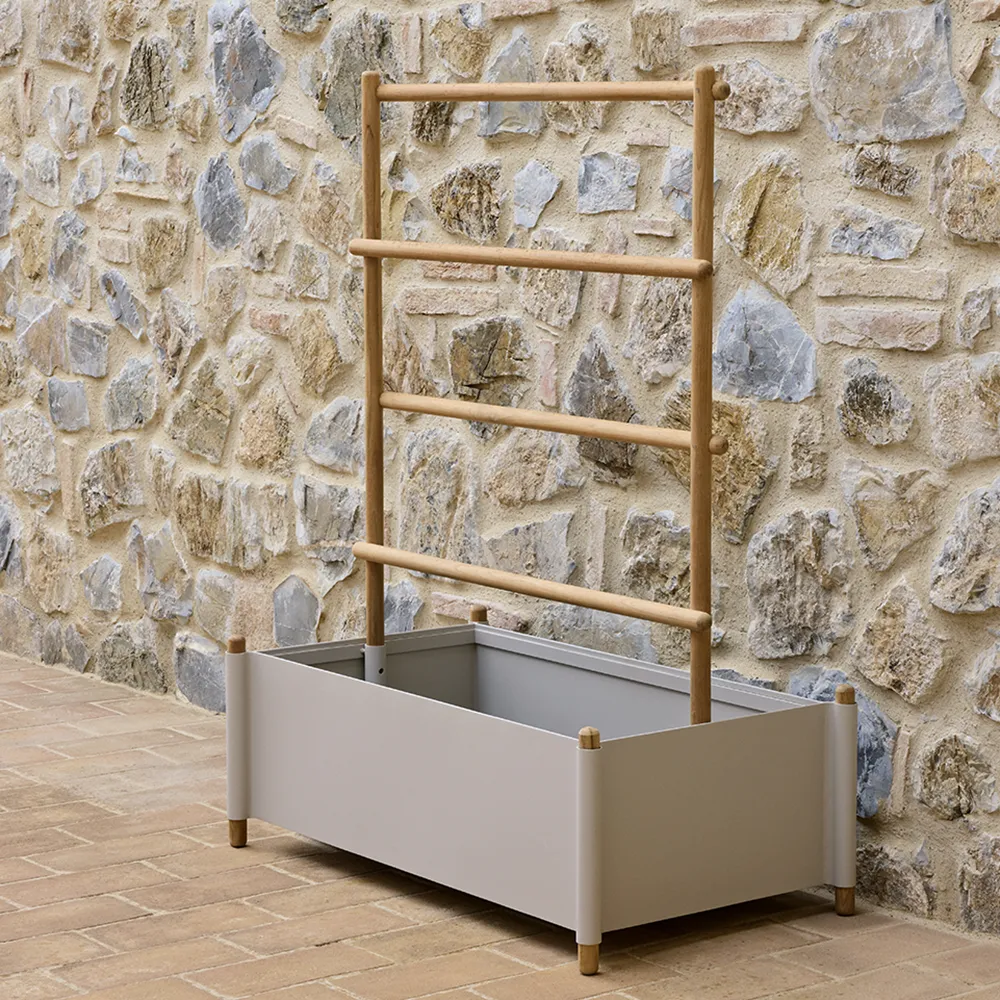 Sticks planter 103x58 cm jalustan kanssa Teak/Sand