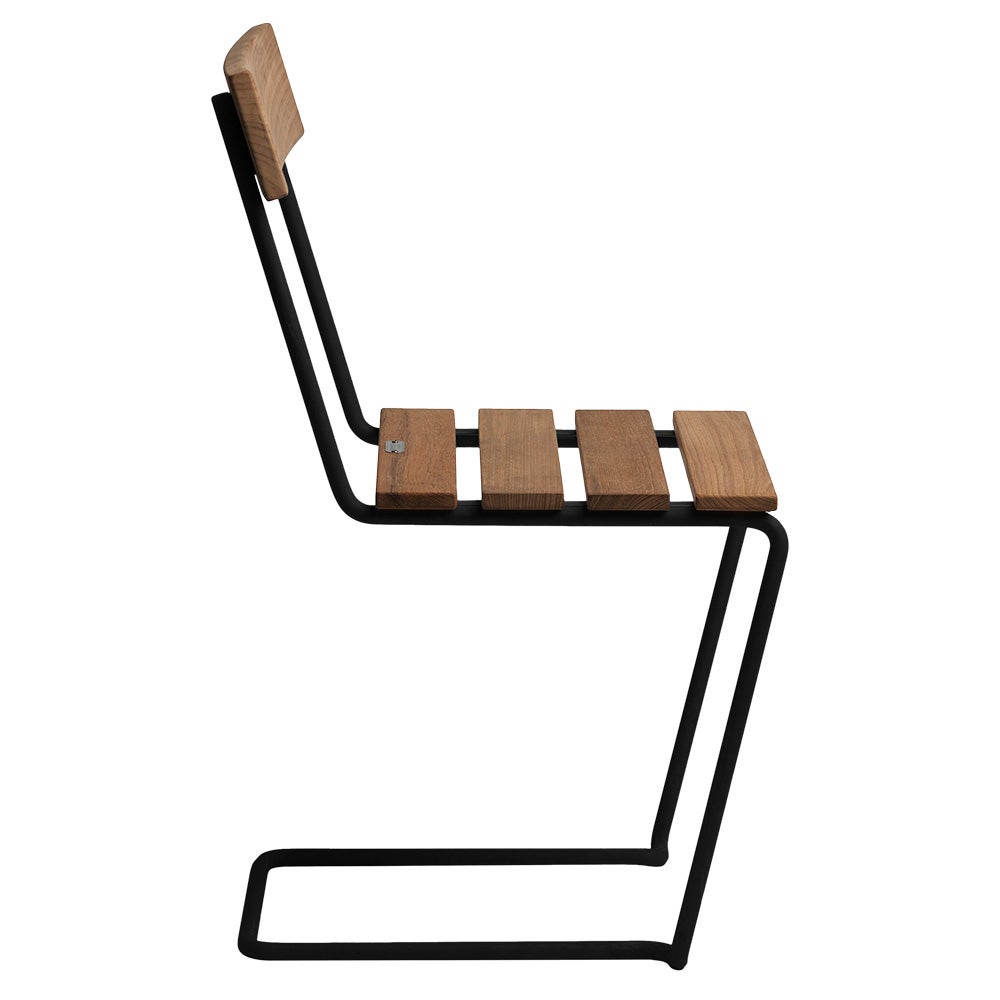 Tuoli 1 Käsittelemätön teak / musta runko