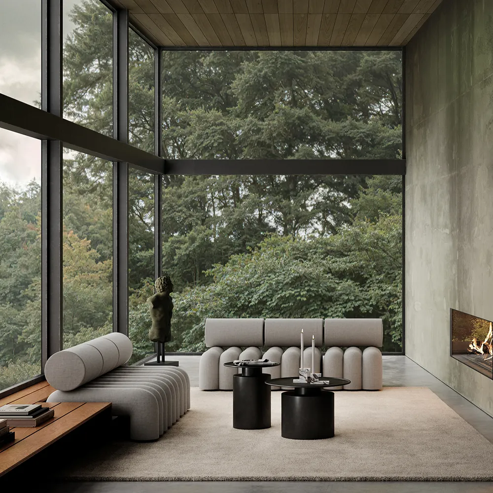 Pillar-sohvapöytä, matala – Burned Black