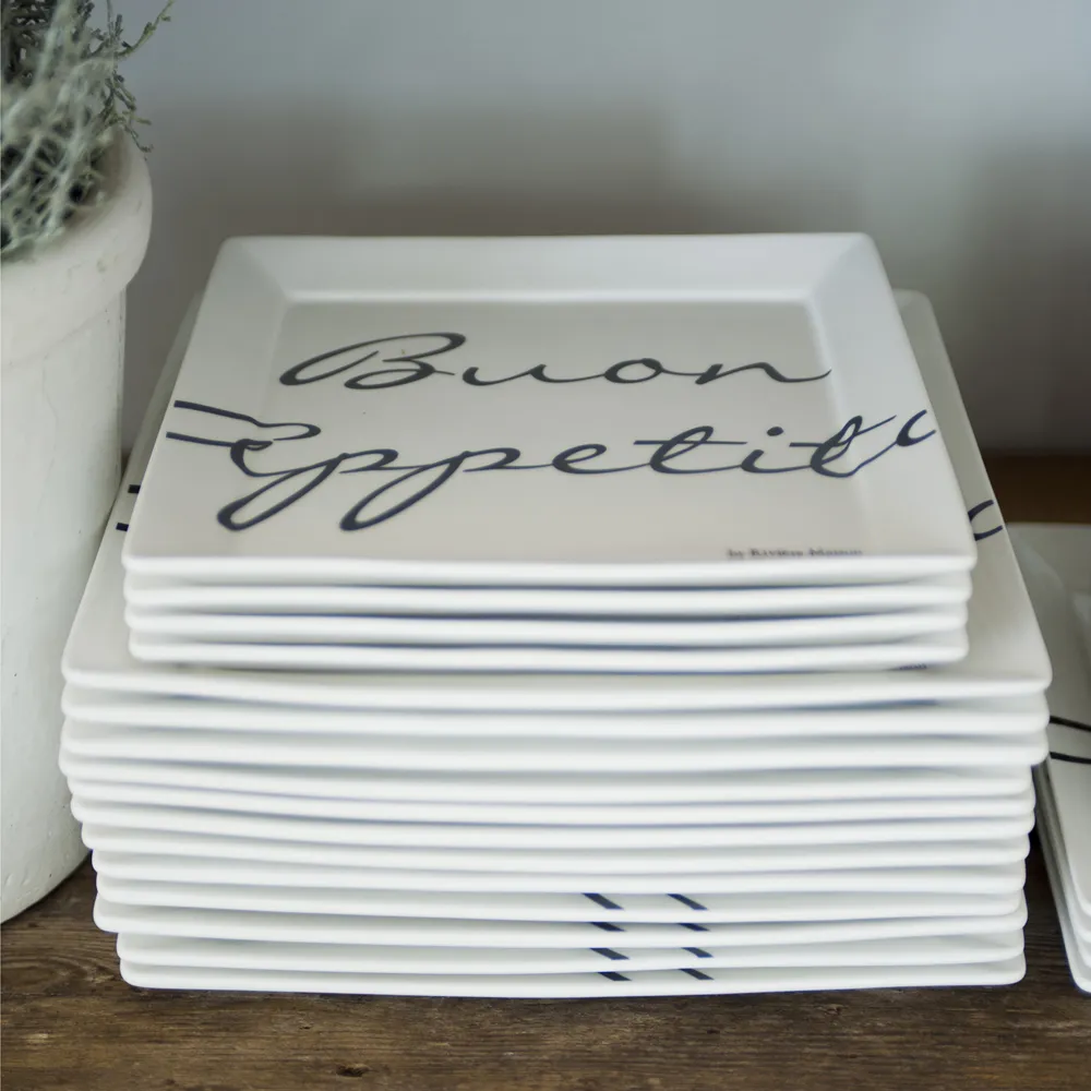  Buon Appetito neliömäinen lautanen 18 x 18 cm