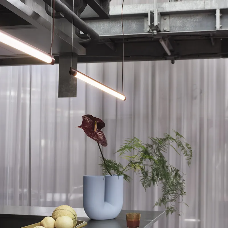 Fine Suspension Lamp 90 cm - Deep Red