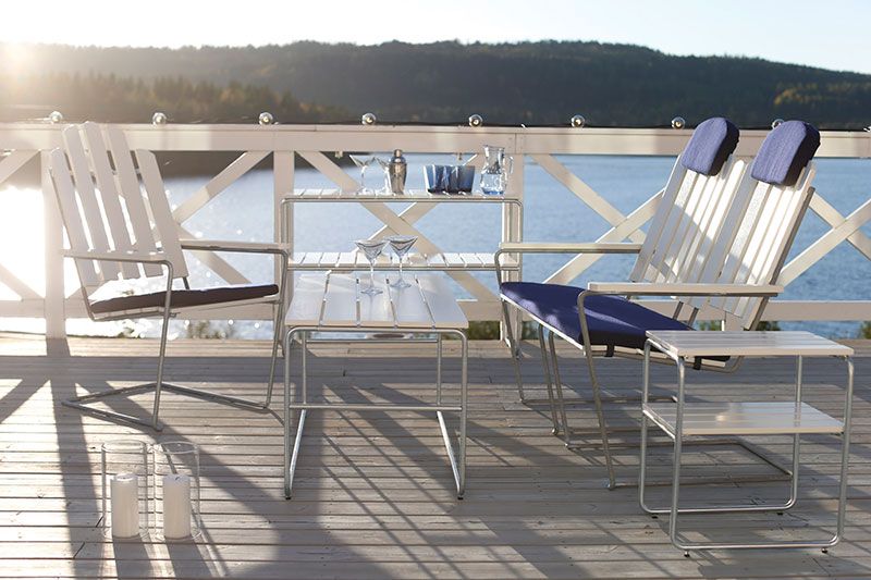 L105 apupöytä valkoinen Grythyttan Stålmöbler