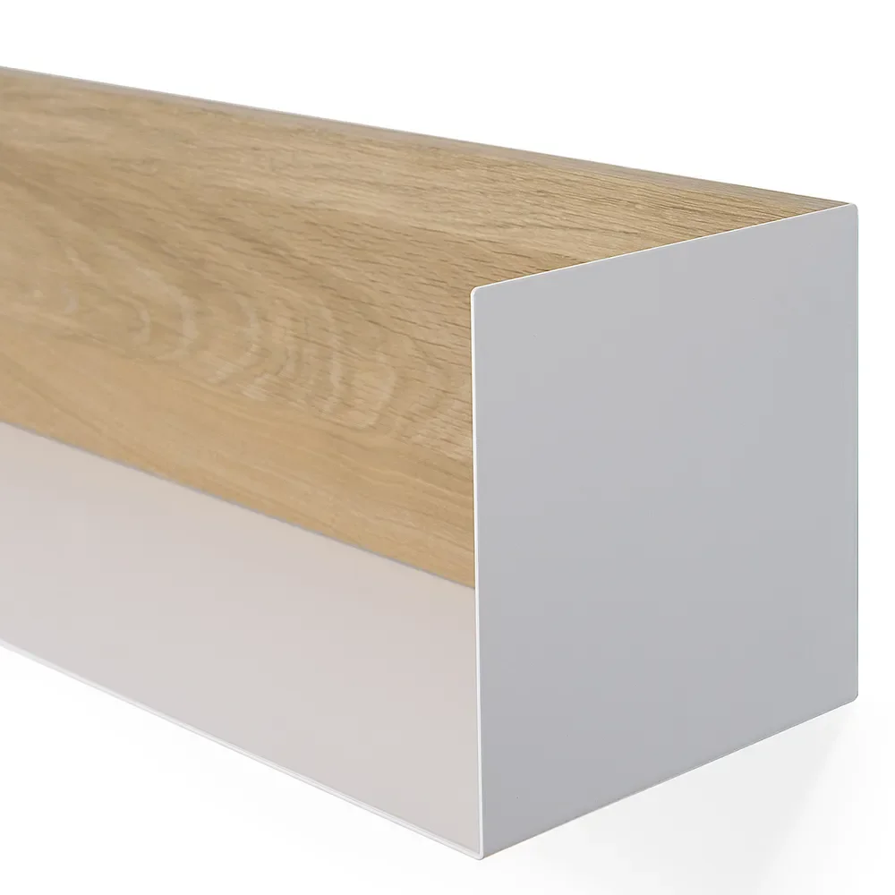 U Shelf 55x20 cm tammi/valkoinen metalli