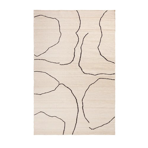 Käsinkudottu Matto Juutti Gesso Off-White 200x300 cm