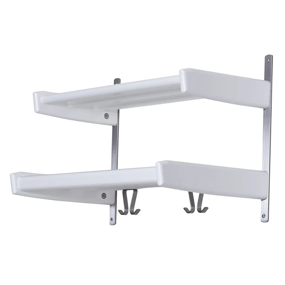 Meja Hattuhylly 59 cm 2 hyllyä Valkoinen lakattu koivu