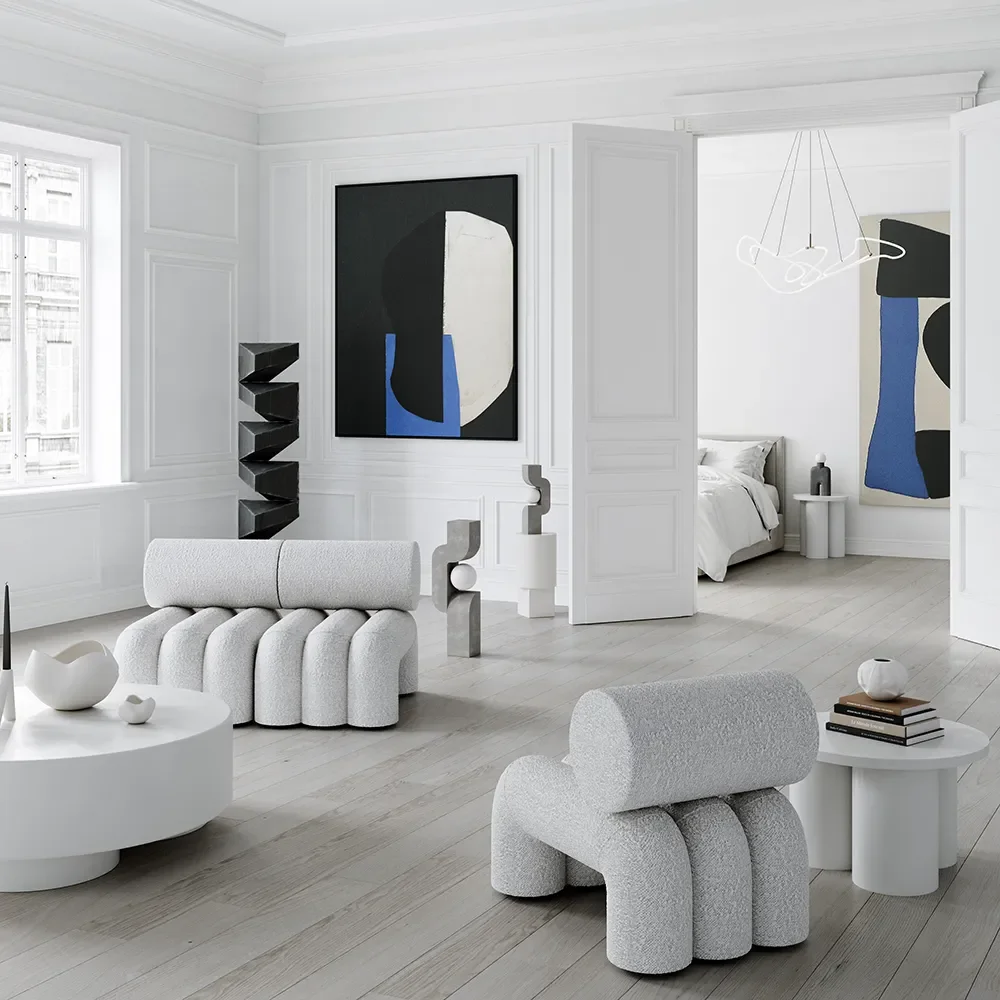 Big Foot -sohvapöytä, korkea - luunvalkoinen