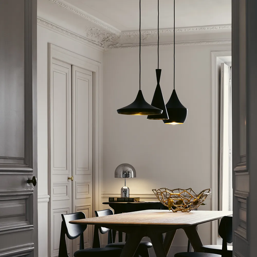 Beat Pendant Fat Black LED