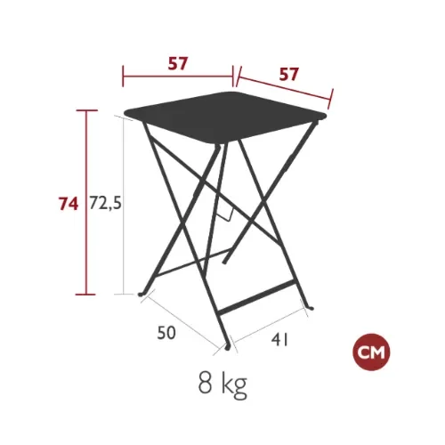 Bistro taulukko 57x57 cm Acapulco blue