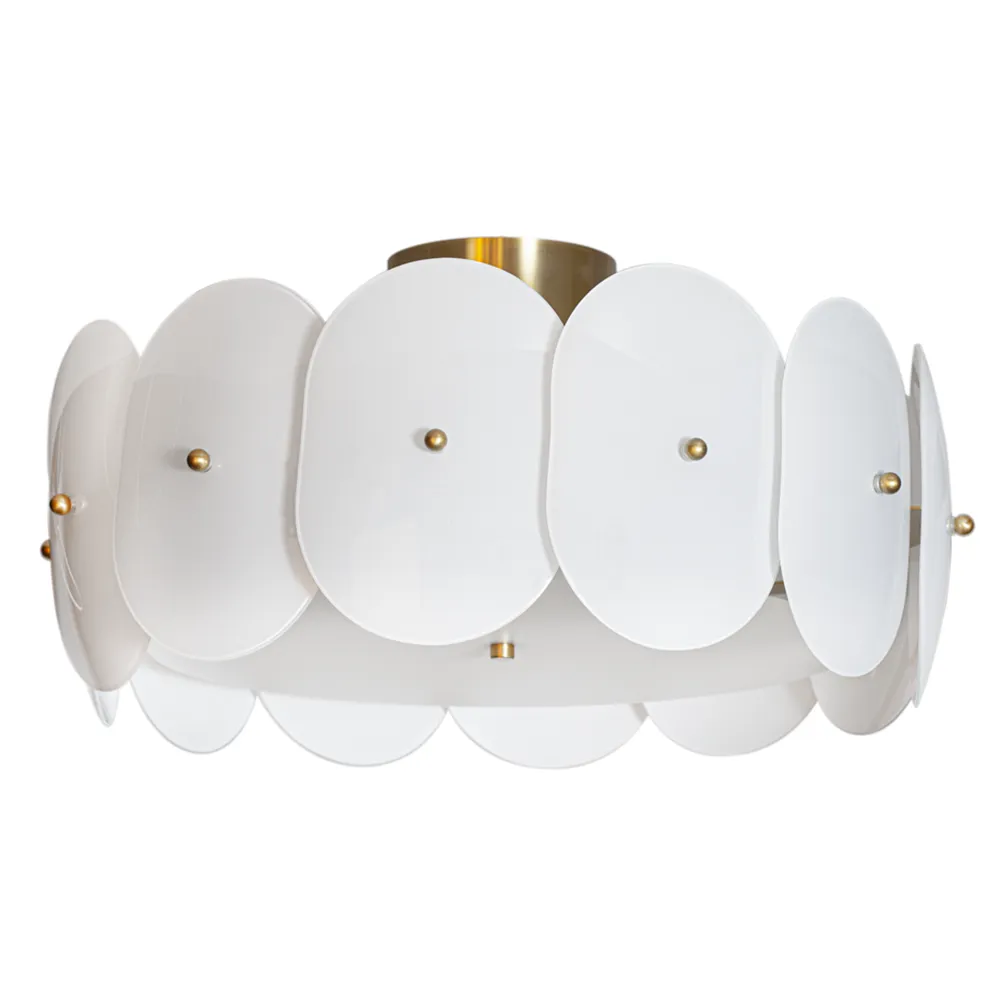 Omlott plafondi Ø53cm messinki/valkoinen