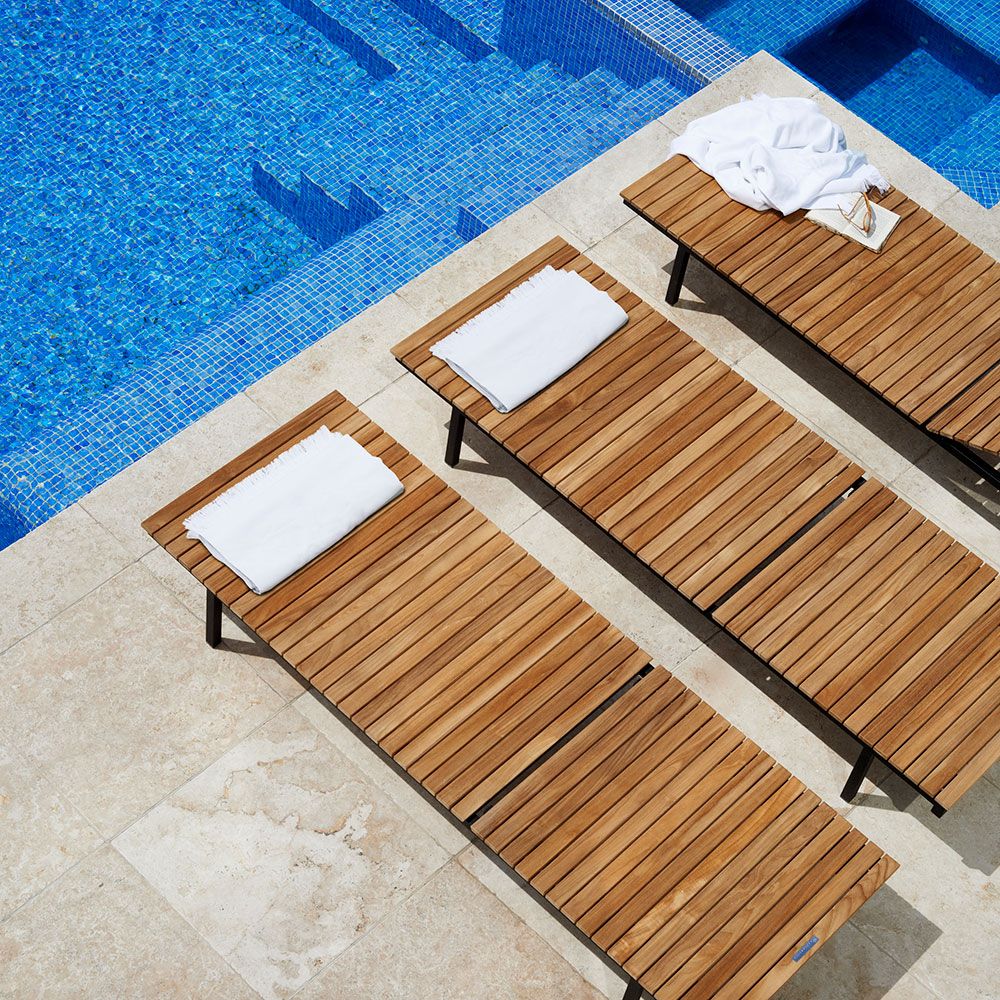 Häringe aurinkotuoli Teak/Musta 