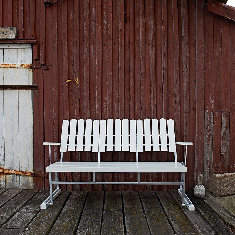 Sohva 6 valkolakattu tammi / kuumasinkitty runko Grythyttan Stålmöbler