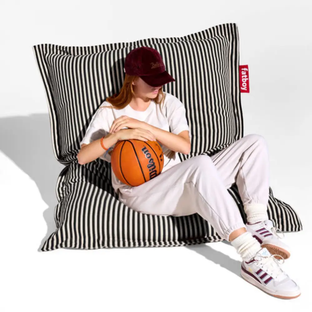 original slim terry Beanbag black creme