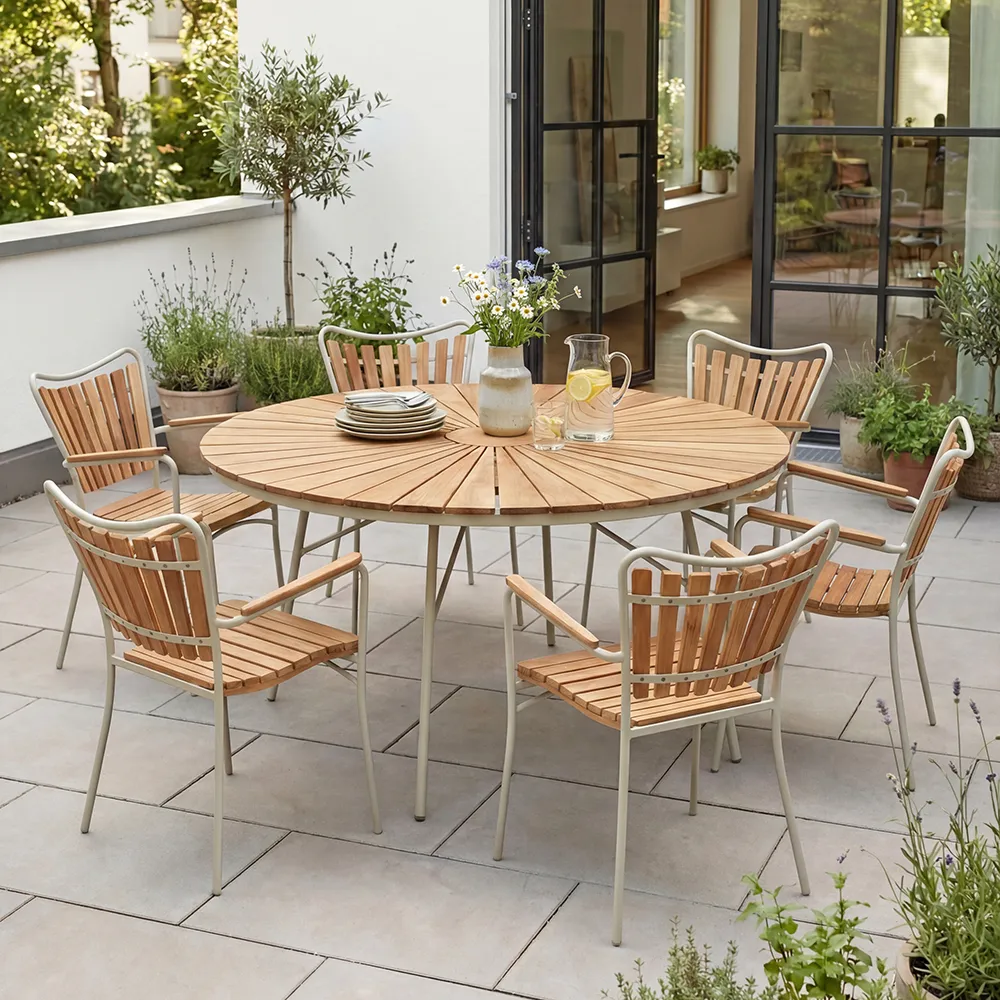 Ellen tuoli, hiekanharmaa / tiikki