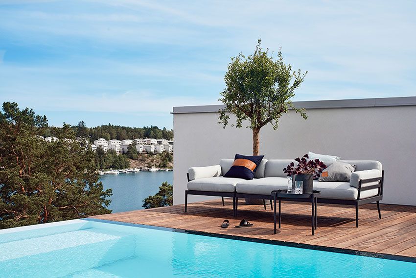 Anholt nojatuoli harmaa Skargaarden