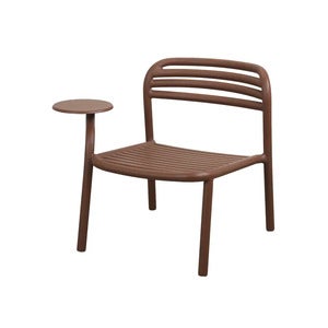 Bliss lounge tuoli m/sivupöytä oikea Desert red, aluminium