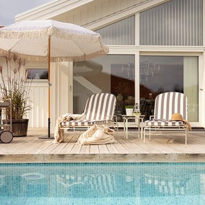 Arts aurinkotuoli Soft White / Yellow Stripes